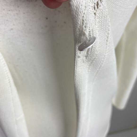 Chelsea Design Size M White Knit Cardigan - Picture 4 of 8